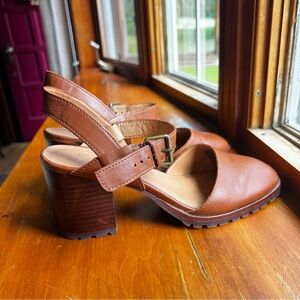 Madewell The Claudie Heeled Lugsole Mary Jane Brown Leather